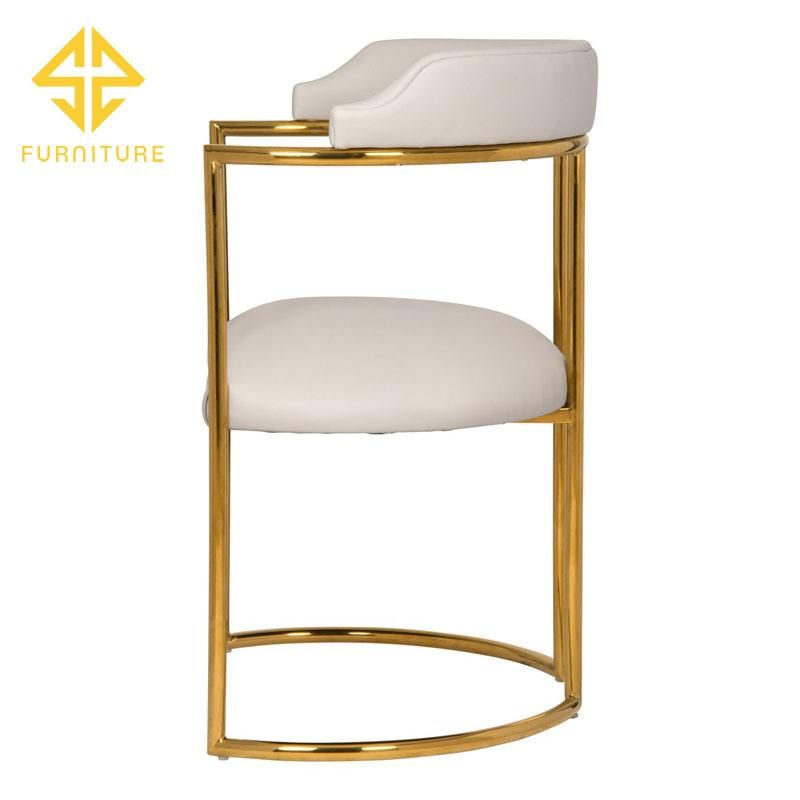 Commercial Grade High Quality Hotel Stainless Steel Dining Chair Stool with Upholstered Seat