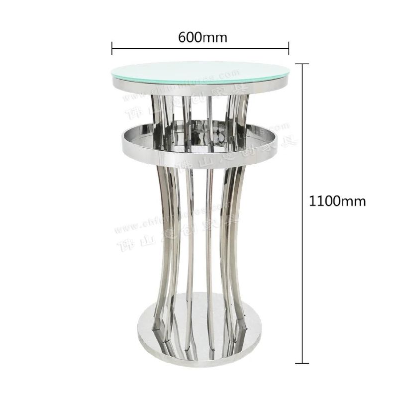 Nightclub Bar Stainless Steel KTV Scattered Table Furniture Tall Round Table