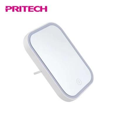 Pritech New Design Square Shape LED Light Cosmetic Table Standing Make up Mirror