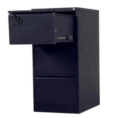 Steel Office Furniture Stow Slim 3-Drawer File Cabinet - Black