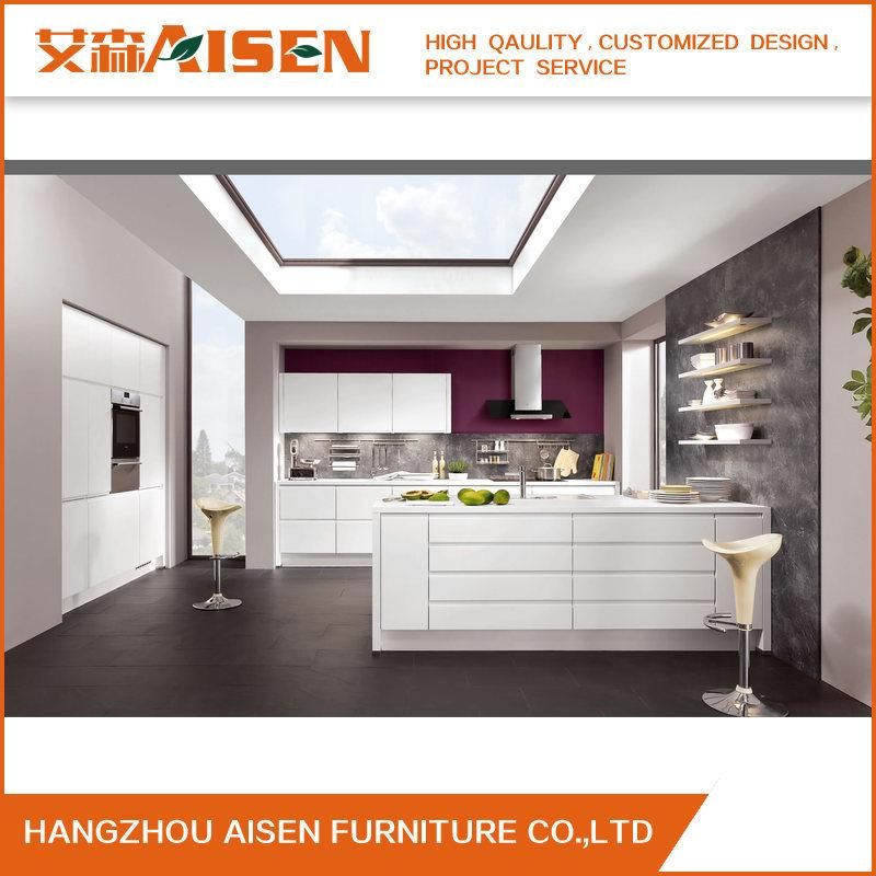 Modern Design Handless High Gloss Lacquer Finish Kitchen Cabinets Furniture