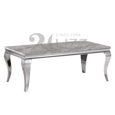 Hot Sale Nordic Home Furniture Modern Stainless Steel Dining Restaurant Marble Dining Table