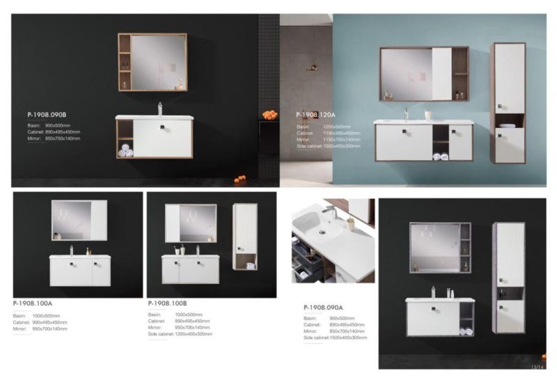 China Factory Modern Wall-Hung White Bathroom Vanity