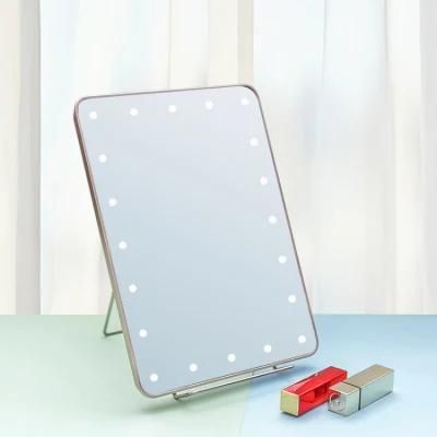 Adjustable Custom Logo Cosmetic Mirror with LED Lights for Makeup
