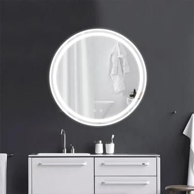 Illuminated Round Wall Decor Mirror with LED Lighted for Bathroom