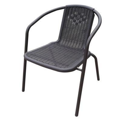 Hot Sale Modern Stackable Living Room Furniture Rattan-Look Plastic Injection Bistro Chair