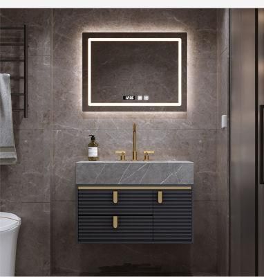 Modern Rock Plate Bathroom Cabinet Combination Smart Mirror Light Luxury Bathroom Vanity Cabinet