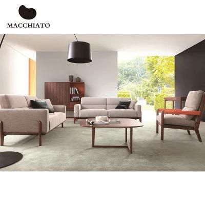 High Quality Modern Sectional Fabric Sofa Wooden Solid Wood Frame Traditional Hotel Villa Apartment Living Room Sofa for Government Project