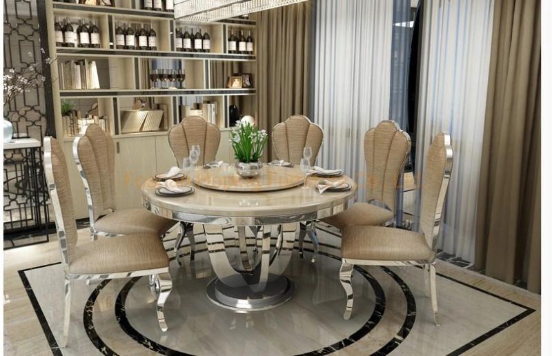 Modern Dining Furniutre Italy Design Style Elegant Stainless Steel Base Semi-Circle Dining Table for Wedding Banquet Event Use