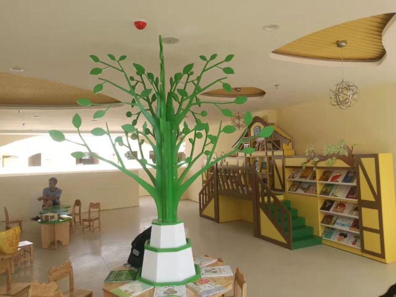 Kindergarten Reading Area Kids Table with Tree, Kindergarten and Preschool Reading Area Decoration Tree, Children Reading Table
