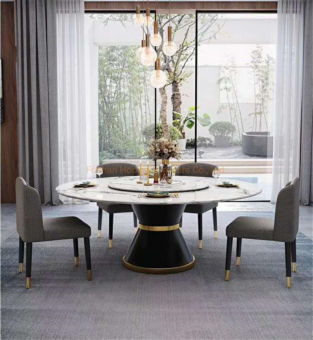 Factory Customized Extension Modern Banquet Dining Chair Table M Design Furniture MDF Wood Black Steel Dining Table