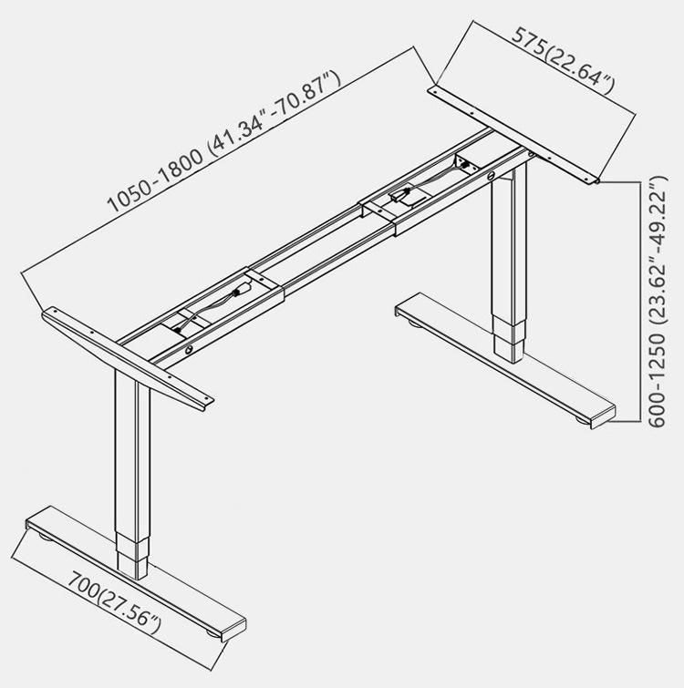 High Quality Ergonomic Modern Office Furniture Standing Adjustable Height Sit Stand up Office Desk