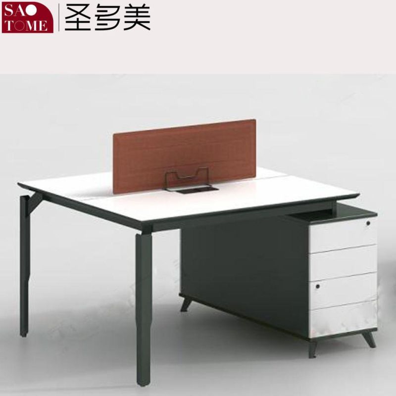 Modern Office Furniture Ordinary Four-Person Office Desk with Side Cabinet