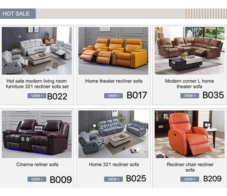 Modern Black Colour Home Furniture Living Room Leather Sofa Set
