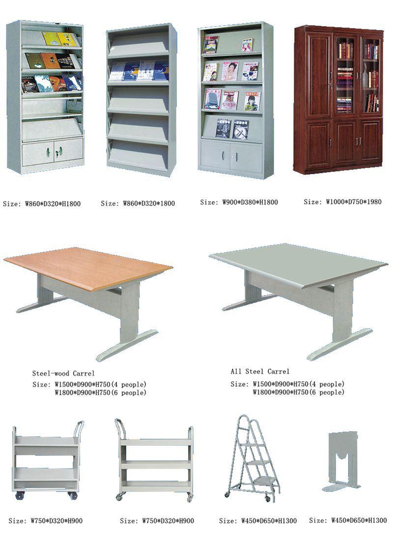 Customized Modern Furniture Design Double Sided Steel Library Bookshelves for College School or Book Store