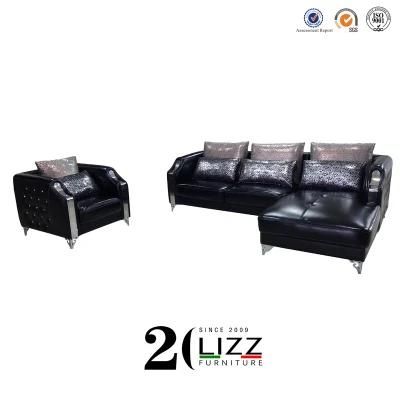 Leather Furniture Modern Corner Stainless Sofa