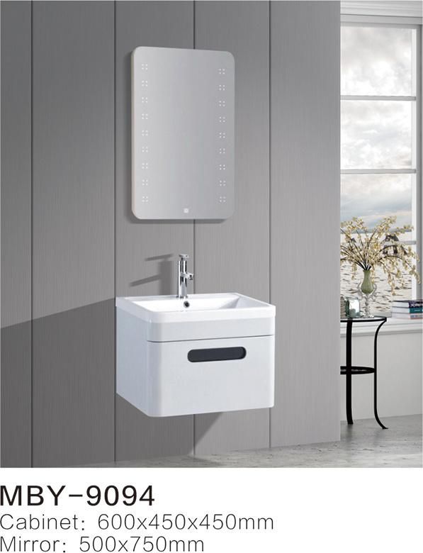 New Design Floor Standing Round Mirror Handless Modern Vanity Bathroom Cabinet