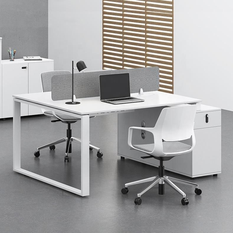 4 Persons Modern Office Wooden Furniture Staff Work Table Desk