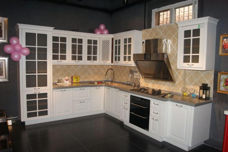 High Glossy PVC Door Cheap Kitchen Cabinet with High Quality
