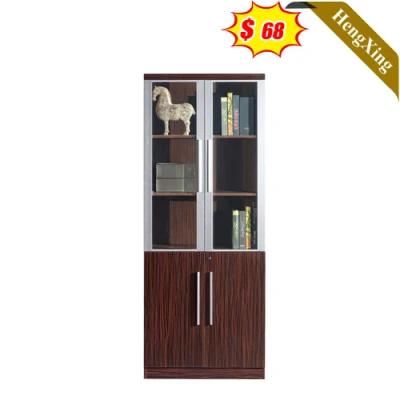 Dark Log Color Modern Wooden Make in China Office School Company Furniture Storage Drawers 2-Door File Cabinet