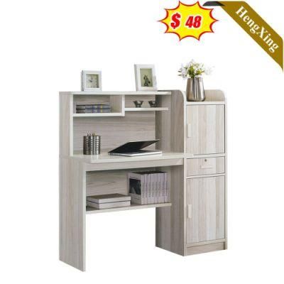 Simple Design Melamine Laminated Wood Color Office Furniture Wooden Computer Table with Storage Cabinet