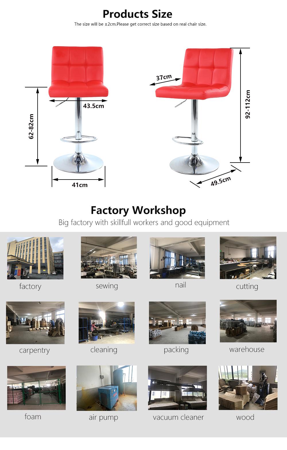 Cheap Modern Chairs PU Seat Bar Stool Adjustable Chrome Bar Chair