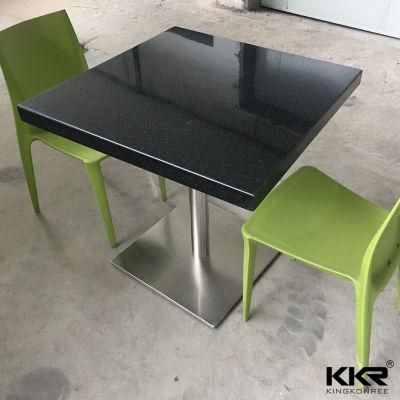 Black Square Dining Solid Surface Dinner Table Top Furniture for Hotel