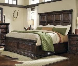 Luxury Wood Fabric Furniture Wood Hotel Bedroom Bed King Bed