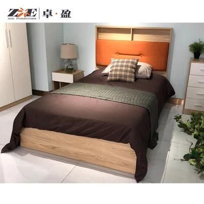 Wooden Design Fabric Single Bed Bedroom Furniture Set