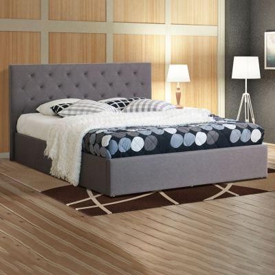Factory Queen Size Bedroom Hotel Home Apartment Fabric Bed with Storage