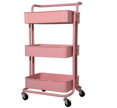 Storage Trolley Cart 3 Tier Rolling Cart for Bathroom, Kitchen, Bedroom Storage