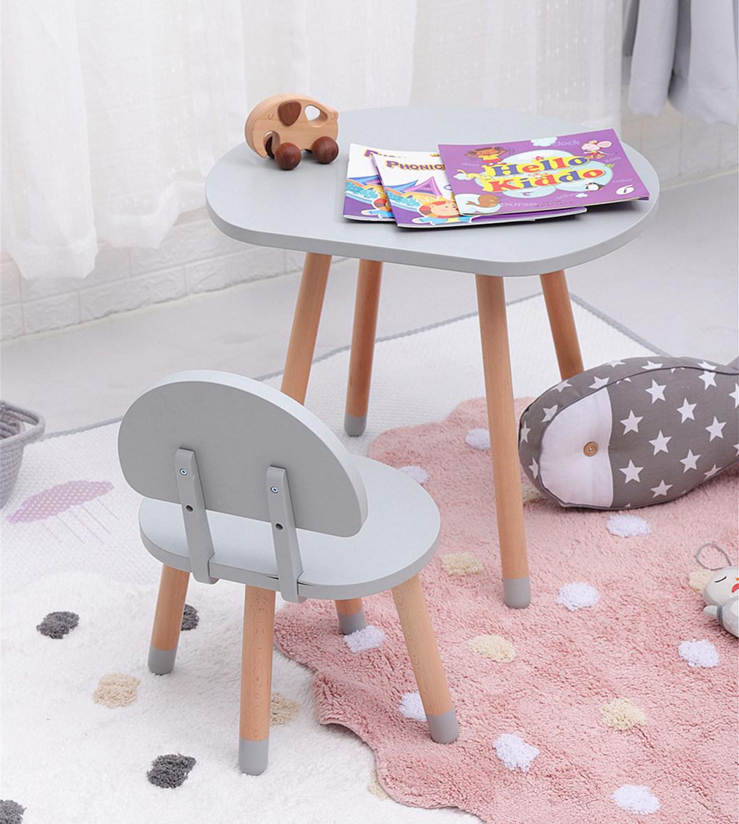 Wooden Cute Children Mushroom Shape Table and Chair Set Kids Home Furniture