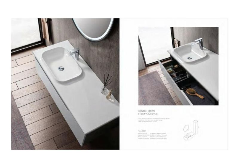 Wholesale European Style Modern Minimalist White MDF Bathroom Vanity