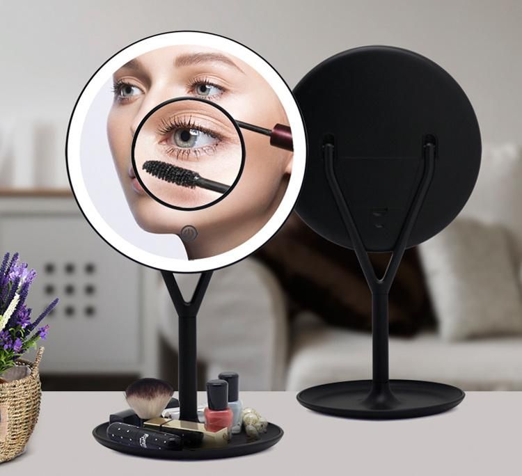 LED Makeup Mirror with 5X Magnetic Mirror Light USB Charging