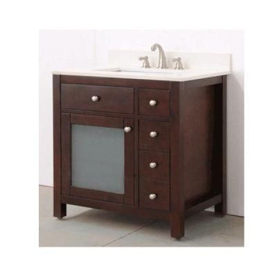 China Factory Wholesale Solidwood and Plywood Bathroom Cabinet with Side Cabinet