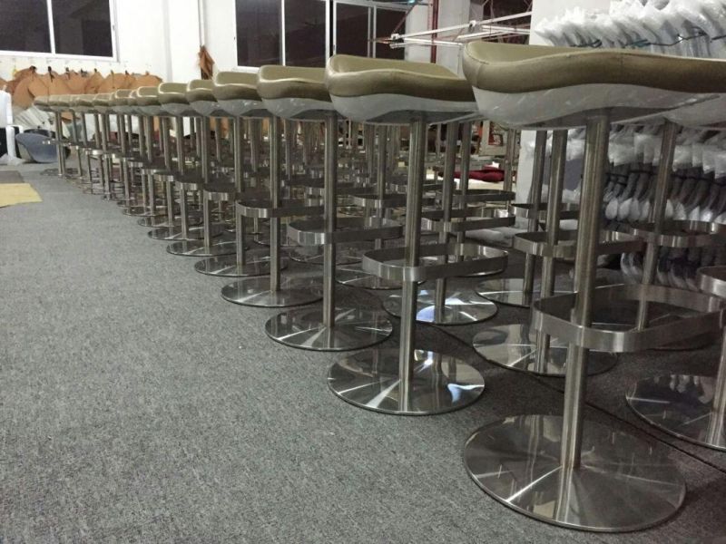 Stainless Steel Bar High Counter Seater Stool with Moulded Foam