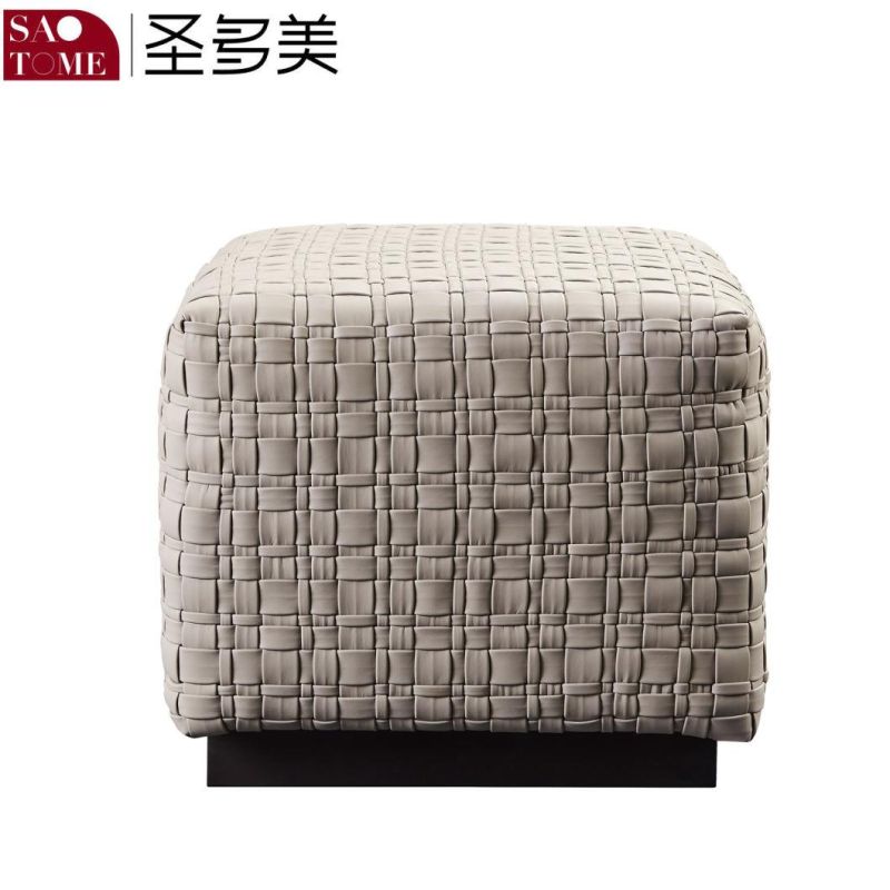Modern Hotel Living Room Furniture White Leather Square Pedal
