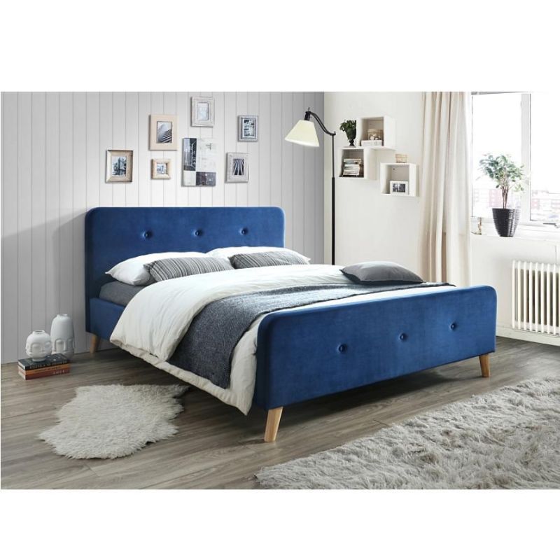 Latest Italian Design Bedroom Furniture Double King Size Upholstered Bed
