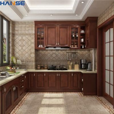 House Dining Room Cabinets Furniture Designs Modern Complete Set Walnut Color Oak Solid Wood Modular Kitchen Cabinet