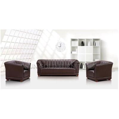 China Cheap Vintage Wood PU Leather Waiting Office Sofa (SZ-SF971)