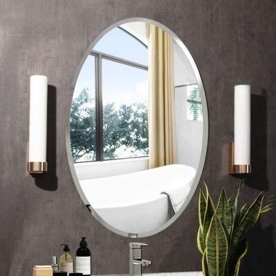 Oval Beveled Polished Frameless Wall Mounting Vanity Cosmetic Make up Dressing Mirror for Bathroom &amp; Bedroom