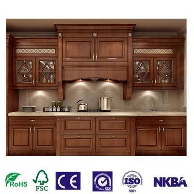 Island Style Modern High Gloss Lacquer with Solid Wood Kitchen Cabinet