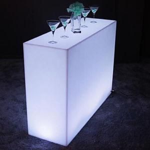 LED Illuminated Furniture Plastic Straight Bar Counter for Events Lighting