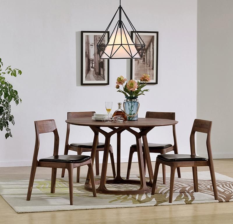 Top Quality Round Wood Kitchen Dining Table Set for 4 Person