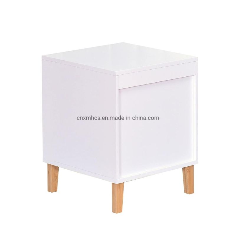 Custom Wooden Bedside Table Side Tables Nightstands with 2 Ratten Drawer Home Furniture Bedroom Livingroom