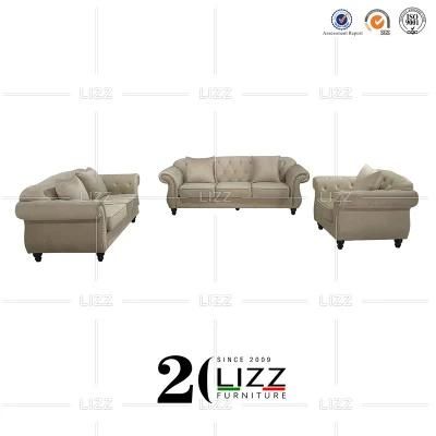 Wholesale High Quality Modern European Style Home Furniture Set Chesterfield Velvet Fabric Sofa