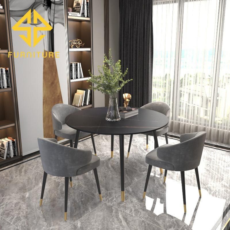 Modern Living Room Light Luxury Small Apartment Simple Bedroom Rock Board Floor Tea Table