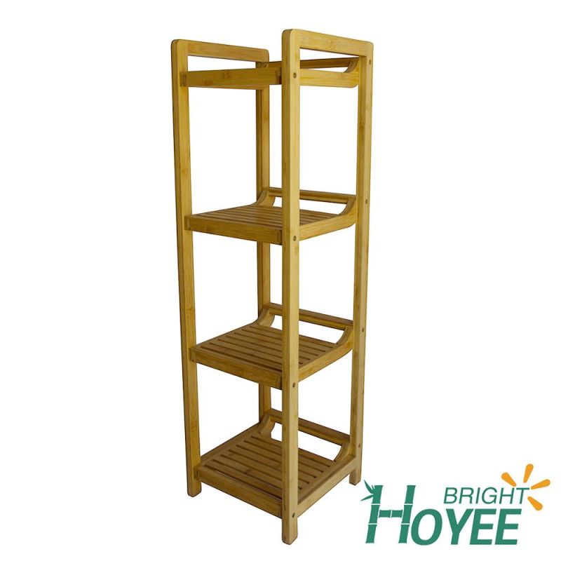 Bamboo Customizable Utility Shelf Bathroom Rack Plant Display Stand