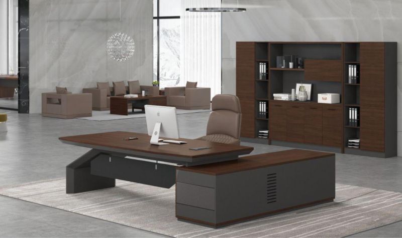 Modern Office Table Wood Color L Shape Office Computer CEO Table