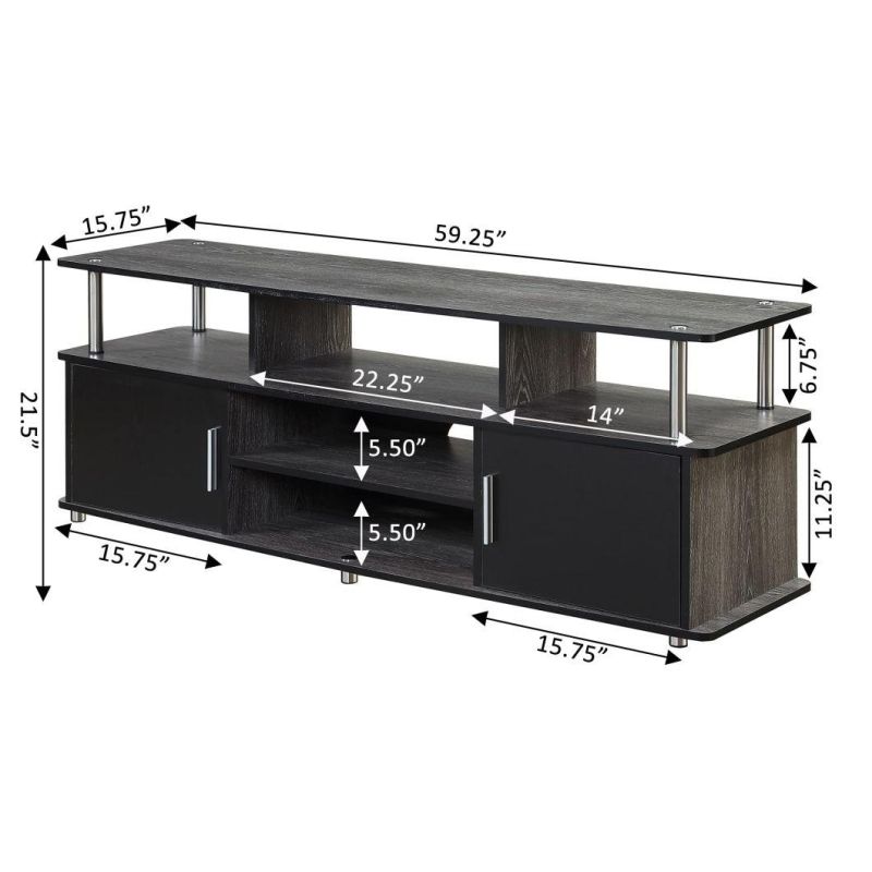 Convenience Concepts Designs 2 Go 60" TV Stand, Cherry / Black